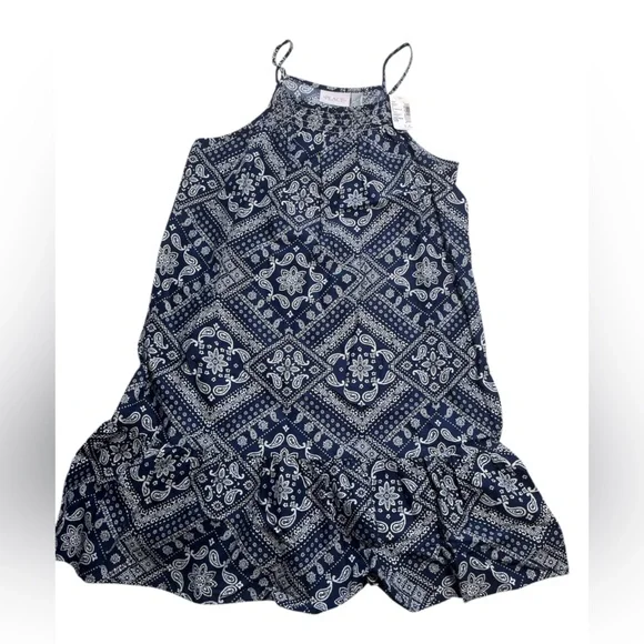 The Children’s Place Blue Bandana Ruffle Dress Girls Size Large NWT - Picture 5 of 9